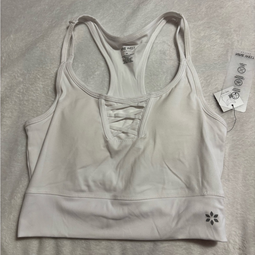 NWT Nine West White Padded Sports Bra